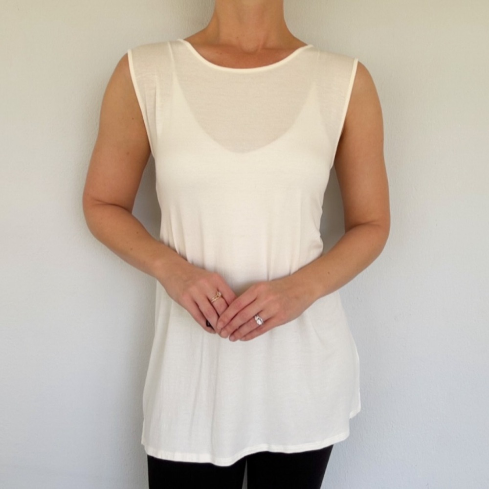 J. Jill Wearever Collection white sleeveless spandex stretch tank size medium